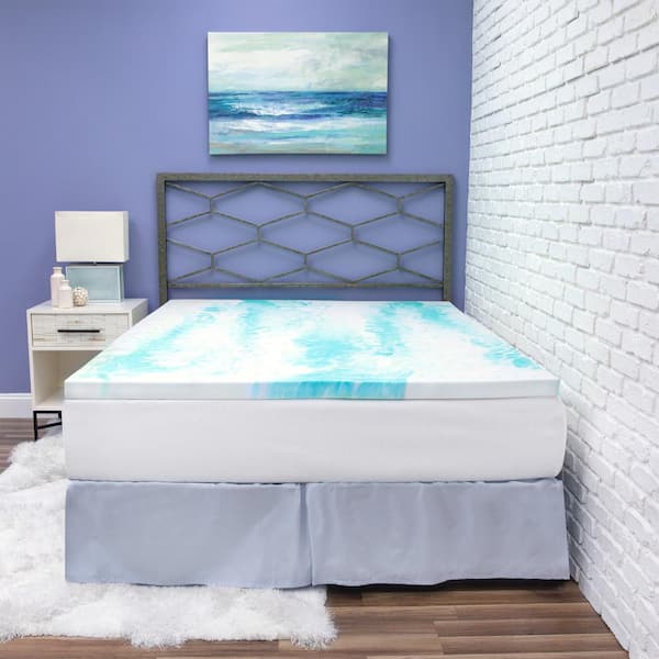 BioPEDIC 2" Gel Swirl Memory Foam Mattress Topper 2 in. Medium No Pocket Gel Memory Foam Full Mattress Topper