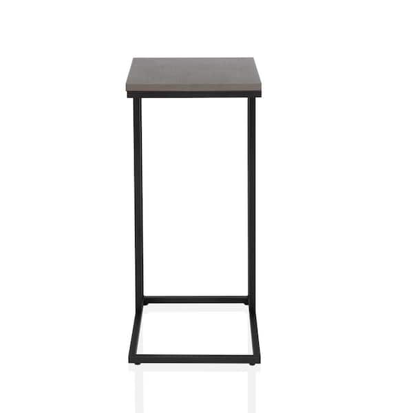 Furniture of America Ebnall 16.5 in. Antique Gray and Black Rectangle Wooden End Table