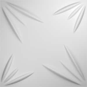 Inula White 1/2 in. x 1-3/5 ft. x 1-3/5 ft. White PVC Decorative Wall Paneling 1-Pack