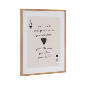 Gallery Ace of Heart Cards Positive Quote by the Creative Bunch Studio Natural Framed Art Print 16 in. x 20 in.