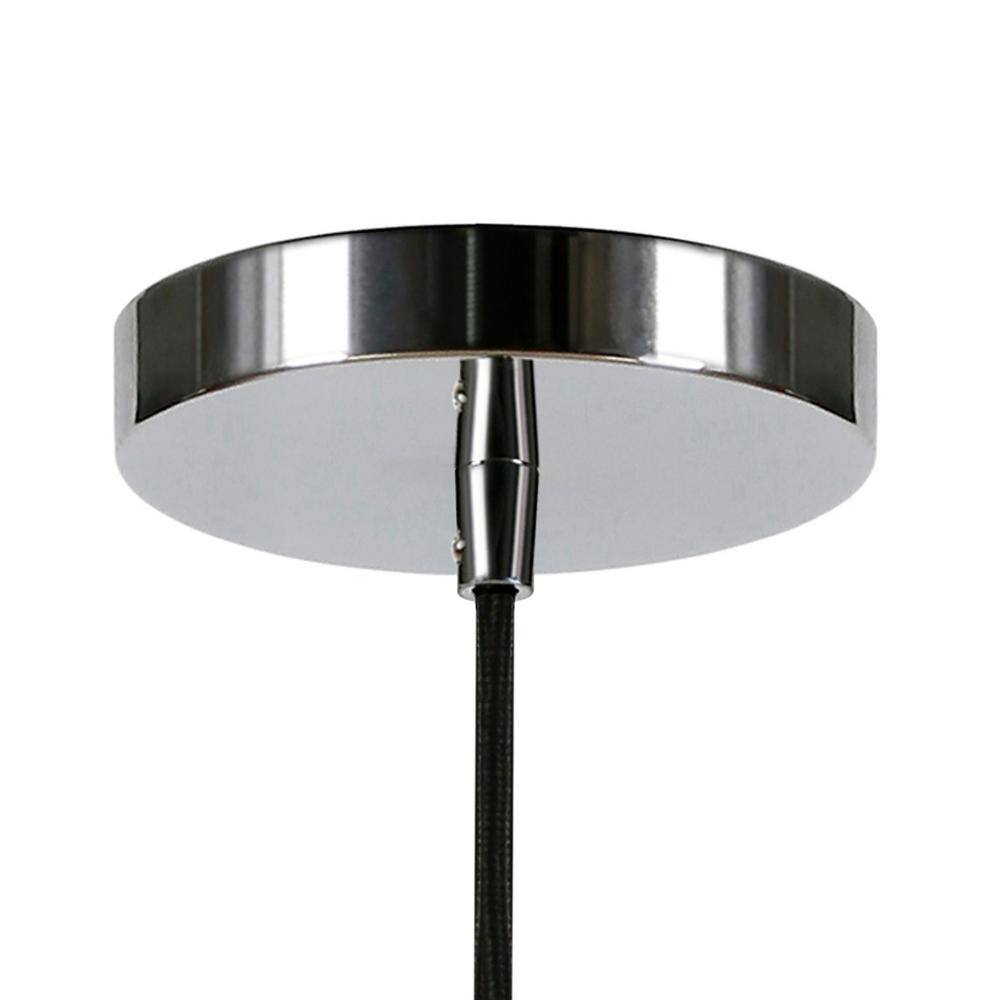 Polished Nickel 8" Red Metal Bowl Pendant Light