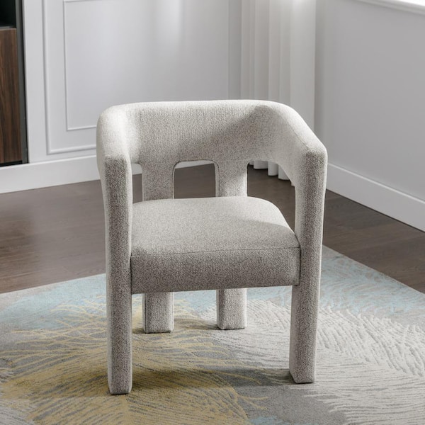 Polibi 24.80 in. W Contemporary Linen Wood Frame Accent Chair,Arm Chair Dining Chair for Living Room, Gray
