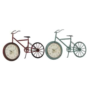 Black Metal Bike Clock (Set of 2)