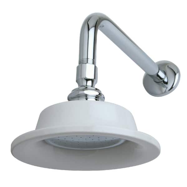 Kingston Brass 1-Spray 6.3 in. Single Wall Mount Fixed Rain Shower Head in Polished Chrome