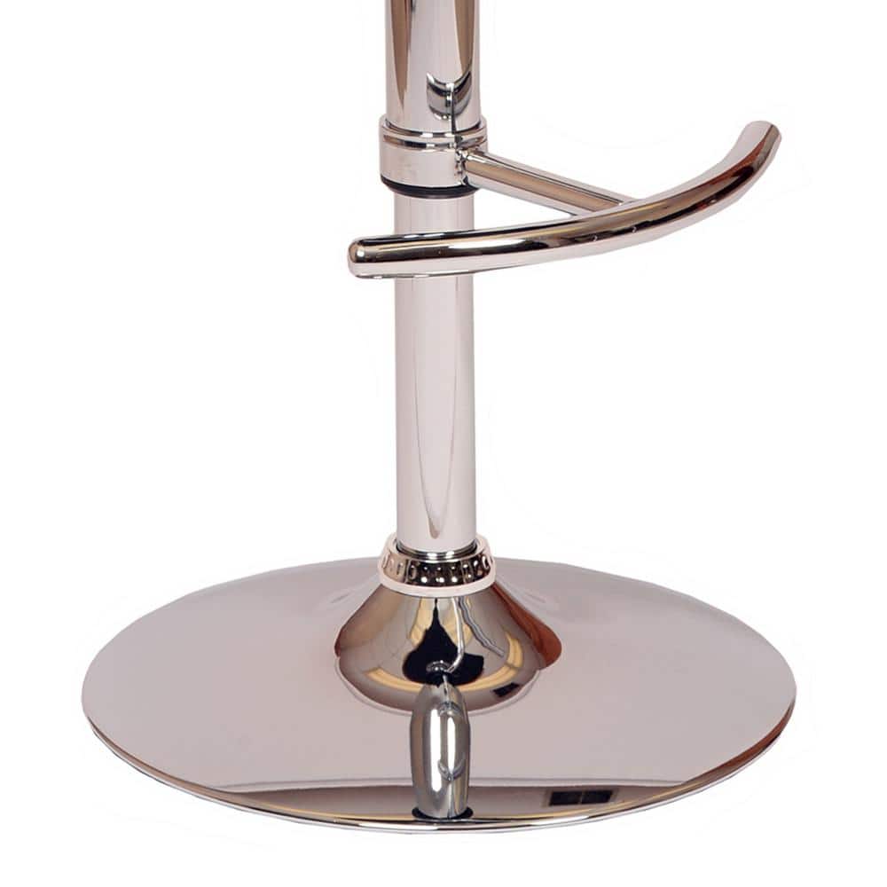 Malibu Adjustable Black Faux Leather and Walnut Swivel Bar Stool