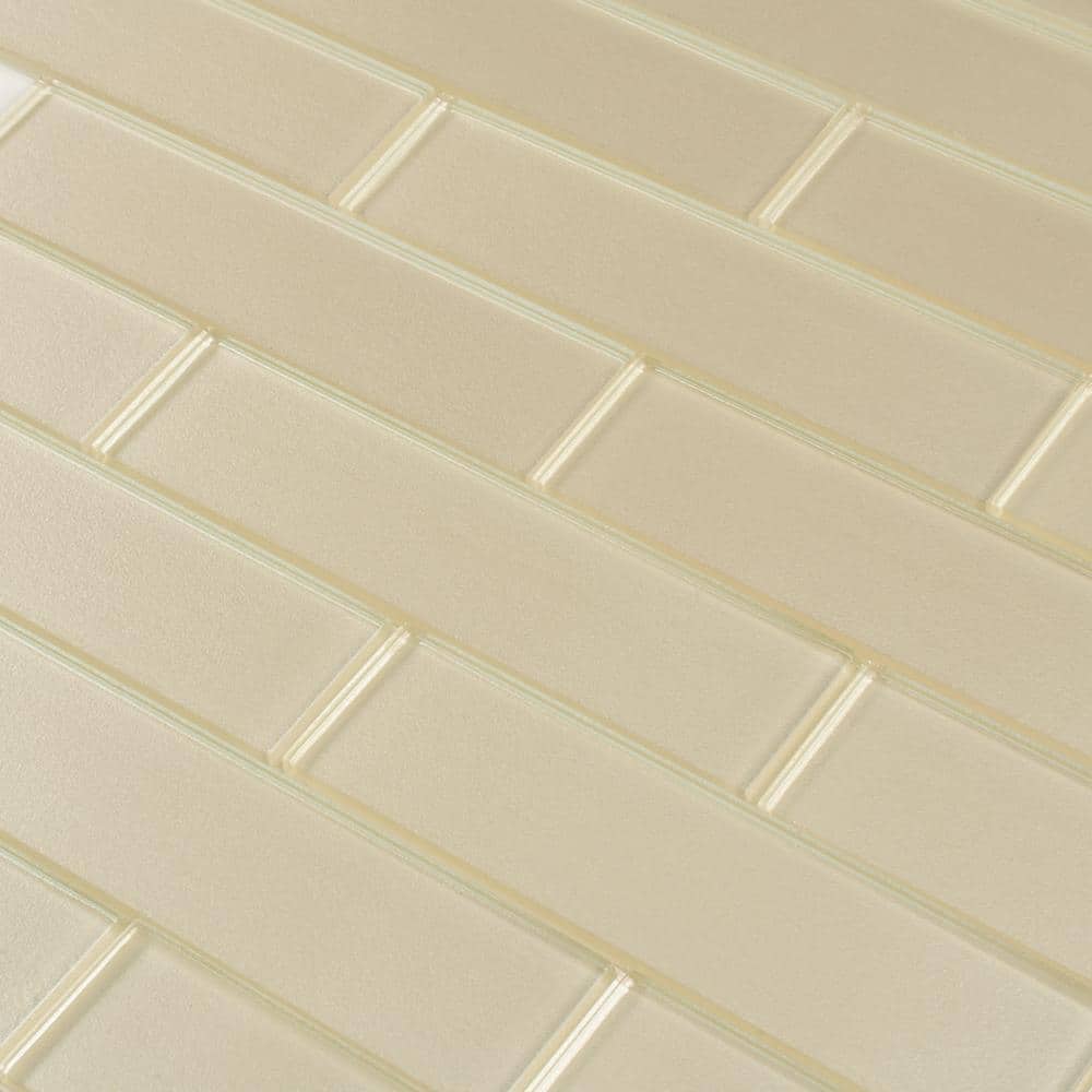 White 2x8 Glass Subway Mosaic Tile