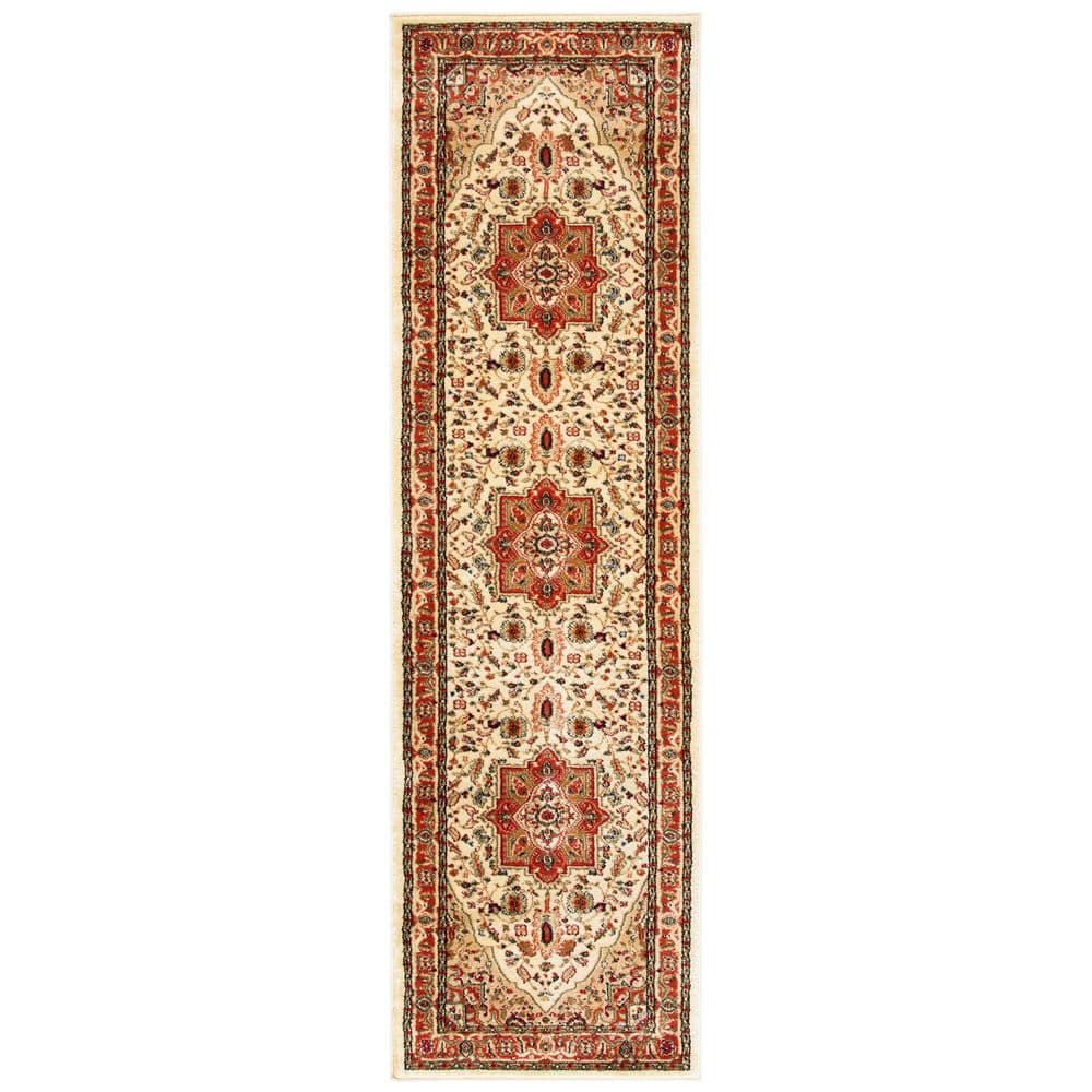 Lyndhurst Ivory/Rust 2 ft. x 18 ft. Floral Border Medallion Runner Rug price history on PriceWatchPro