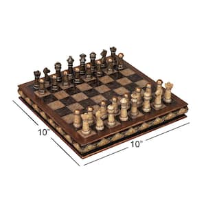 Brown Polystone Chess Game Set