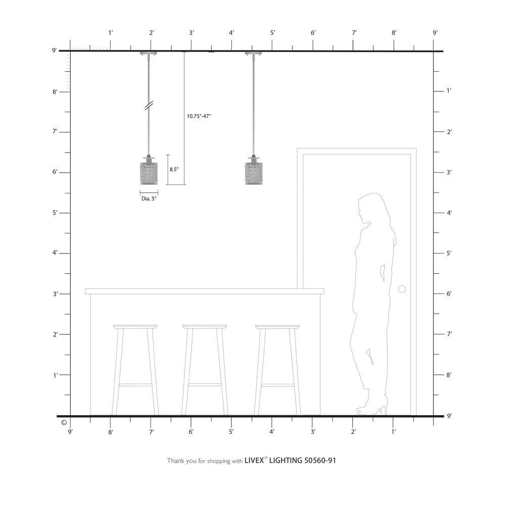Elegant Brushed Nickel Mini Pendant with Clear Crystal Shade