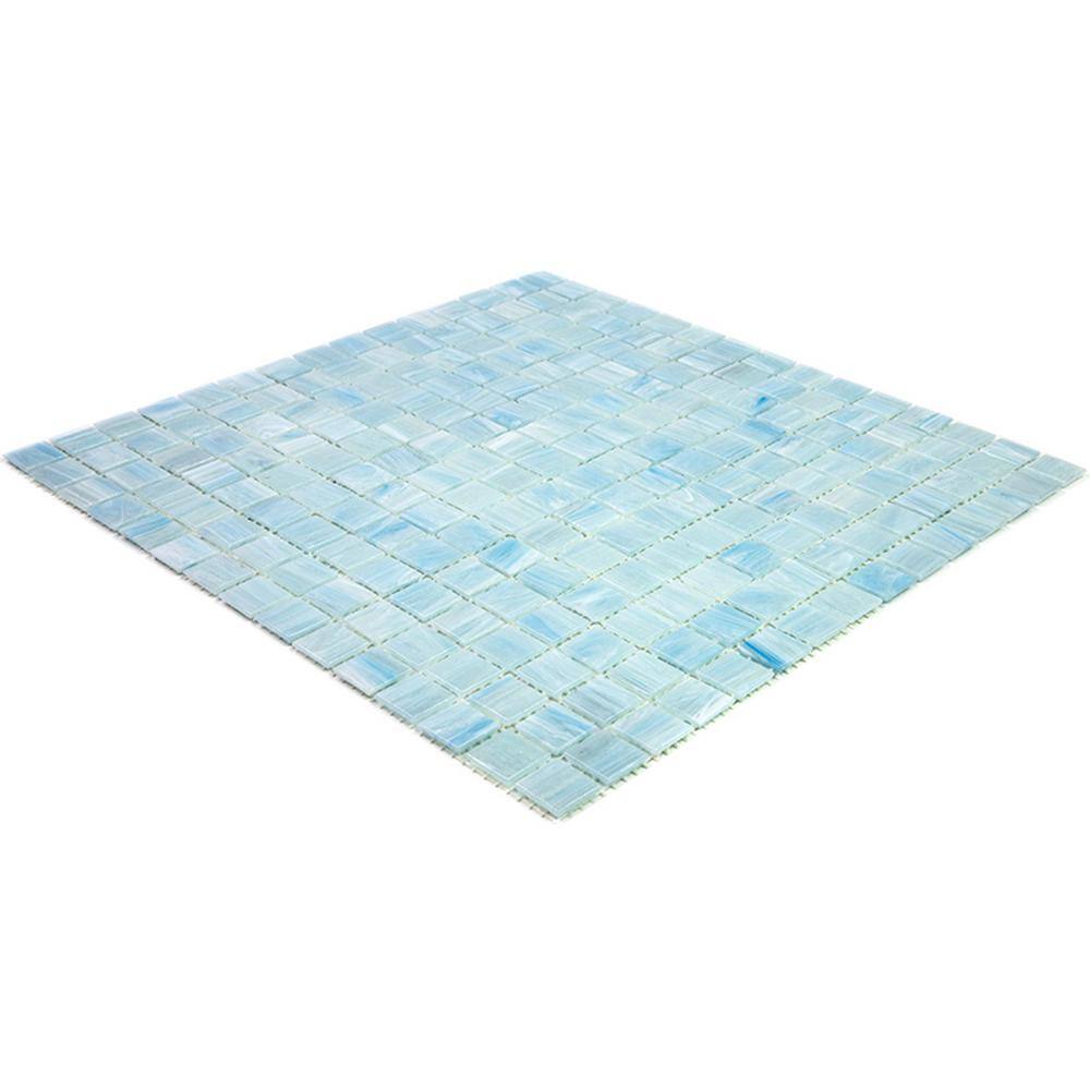 Celestial Columbia Blue 12" Glass Mosaic Tile