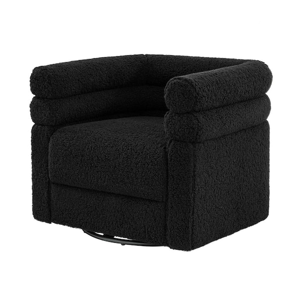 Regina Black Modern Swivel Chair with One Pillow