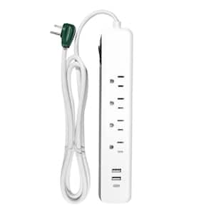 GoGreen Power Inc. 6-ft. Cord Surge Protector with 4-Outlets, USB-A and USB-C, 450 Joules - GG-1462USBC