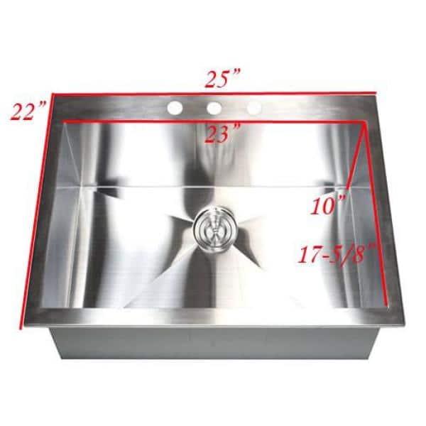 Undermount Stainless Steel 17 in. x 15 in. x 9 in. Prep / Bar / Island Single Bowl Zero Radius Kitchen Sink Combo Undermount Stainless Steel 17 in. x 15 in. x 9 in. Prep / Bar / Island Single Bowl Zero Radius Kitchen Sink Combo