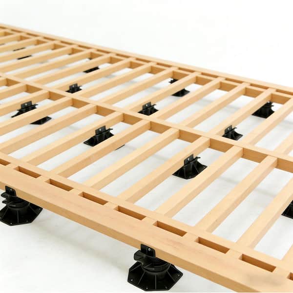 Deck Support Plastic Adjustable Pedestal Raising from 2.36 in. to 5.51 in. Black Composite Grating Support, 10-Pack