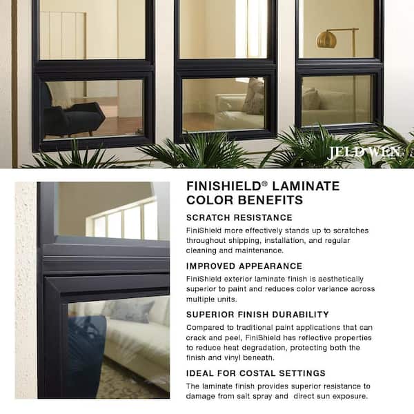 24 in. x 30 in. V-4500 Series Bronze FiniShield Vinyl Awning Window with Fiberglass Mesh Screen