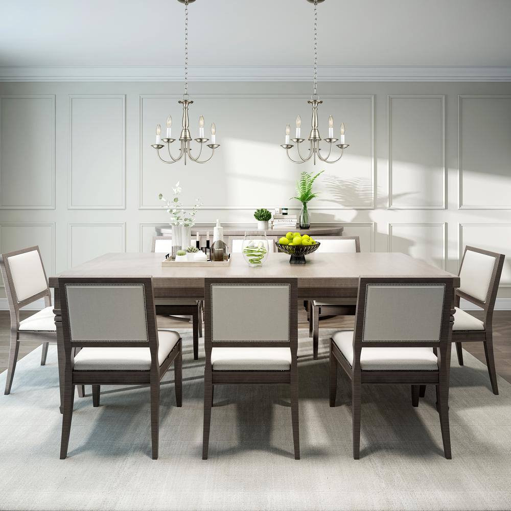 Brushed Nickel 5-Light Traditional Steel Chandelier