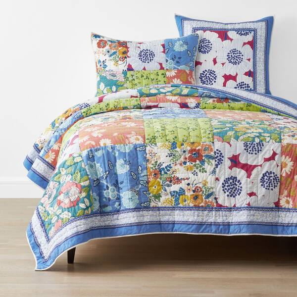 The Company Store Summer Garden Patchwork Multi King Cotton Quilt