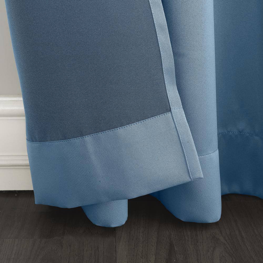 Sun Zero Vintage Blue 54" x 63" Room Darkening Curtain Panel