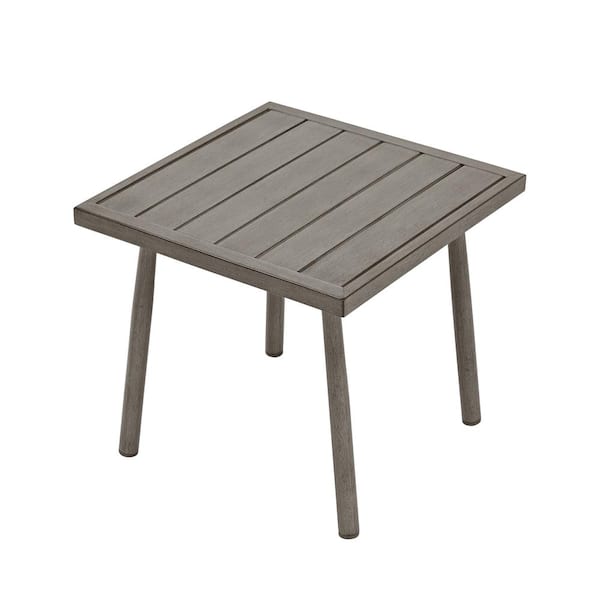 EGEIROSLIFE SleekLine 1-Piece Gray Aluminum Outdoor Side Table