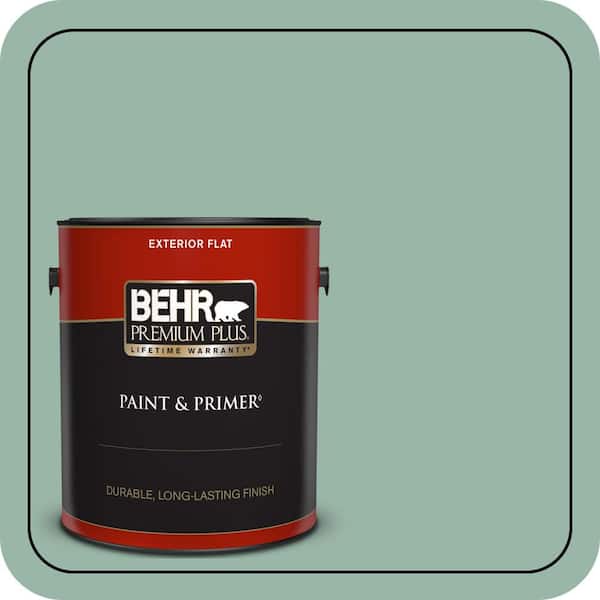 BEHR PREMIUM PLUS 1 gal. #S420-3 Nile River Flat Exterior Paint & Primer