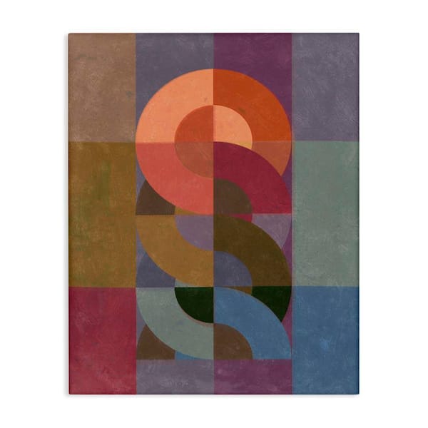 Stupell Industries Retro Interlocking Circles by Victoria Barnes Unframed Abstract Graphic Art Print 20 in. x 16 in.
