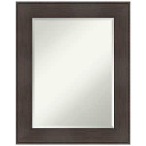 William Rustic Woodgrain 24.25 in. x 30.25 in. Rustic Rectangle Framed Espresso Bathroom Vanity Mirror