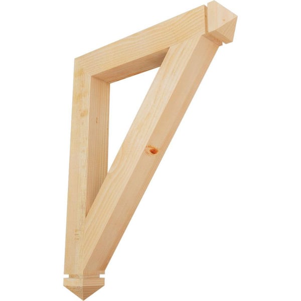 Ekena Millwork 4 in. x 36 in. x 28 in. Douglas Fir Traditional Arts and Crafts Rough Sawn Bracket