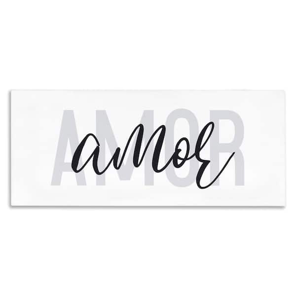 Stupell Industries Amore Simple Love Text by Wild Apple Portfolio Gallery Wrapped Unframed Typography Graphic Art Print 17 in. x 40 in.