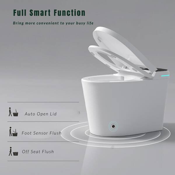 Unbranded Modern Smart Toilet with Built-In Bidet Seat, 1.28 GPF, White, Auto Open/Close