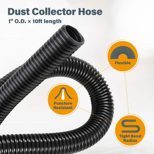 10 ft. Vacuum Hose Dust Collection Kit for Woodworking Power Tools, Wet/Dry Work Shop Vacuums, Miter Saw and Table Saw 70356N