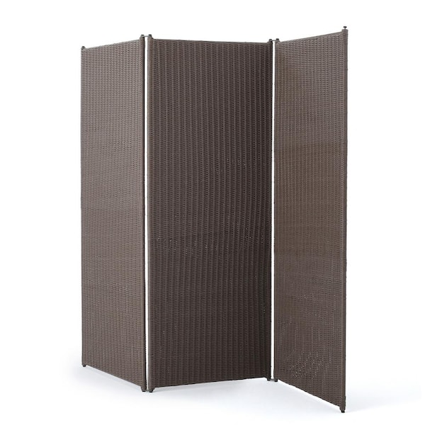 Noble House Netherlands 79 in. Chestnut Outdoor Patio Wicker Screen