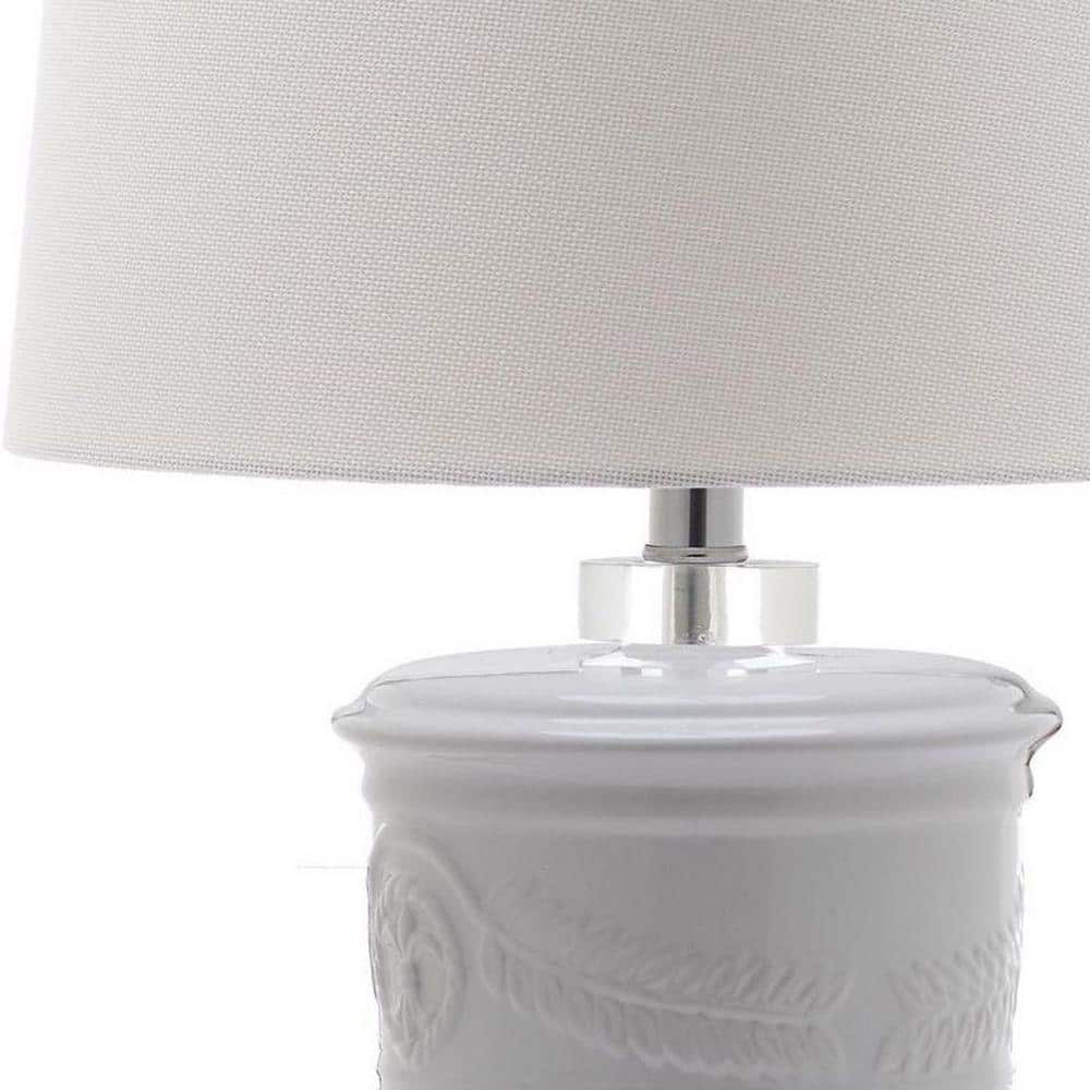 Shoal 23" White Ceramic Table Lamp Set with Textured Cotton Shade