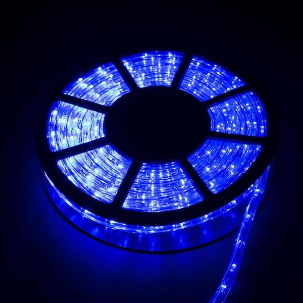 Outdoor 50 ft. 110-Volt Plug-in Blue Integrated LED Light Color Changing Rope Light