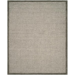 Abstract Sage/Ivory 8 ft. x 10 ft. Border Area Rug