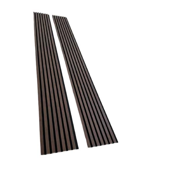Ejoy 12.6 in. x 94 in. x 0.8 in. Acoustic Vinyl Wall Cladding Siding Board in Dark Chest Nut Color (Set of 2-Piece)