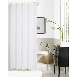Hotel Collection Waffle 72 in. White Shower Curtain