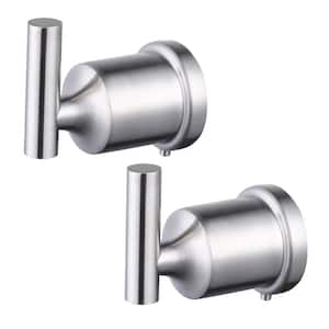 2 Pieces Round Wall Mounted Bathroom Robe Hook in Brushed Nickel