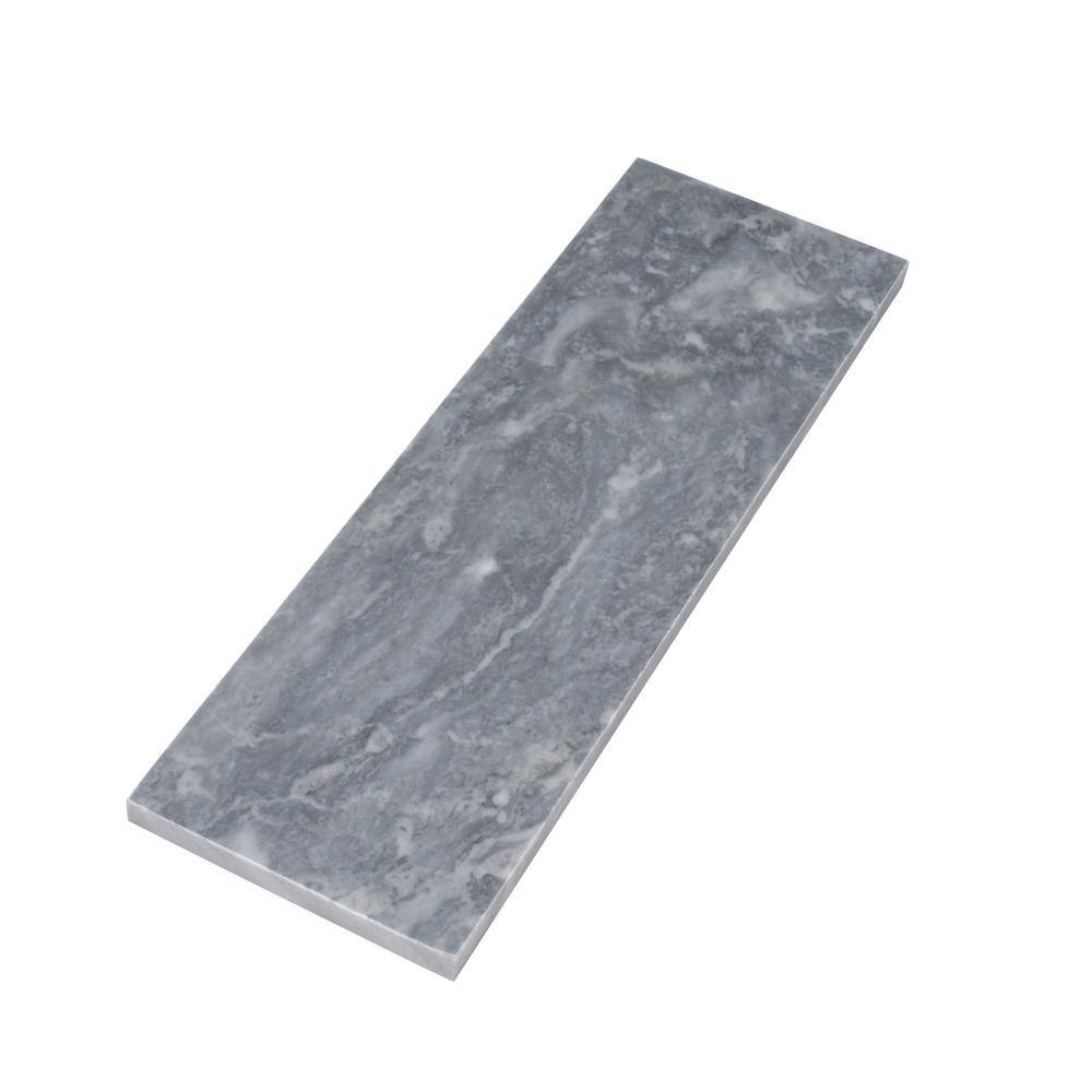 Gray 4" x 12" Polished Marble Subway Tile