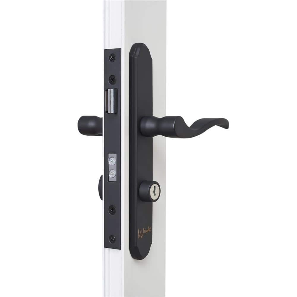 Matte Black Exterior Door Lever with Key Lock