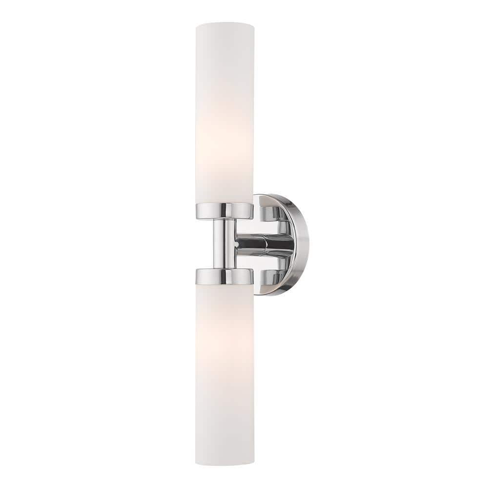 Aero 18" Chrome 2-Light Bath Vanity with Opal Glass