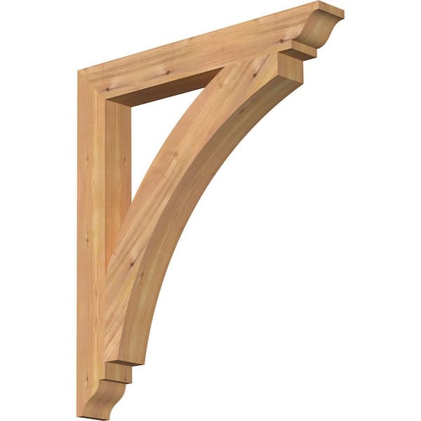 Ekena Millwork 3.5 in. x 32 in. x 28 in. Western Red Cedar Thorton Traditional Smooth Bracket