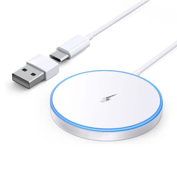 Magnetic Wireless Charger 15 W Apple Mag-Safe Charger LED Magnet Charging Pad Mag Safe Charger with Dual Charging Ports
