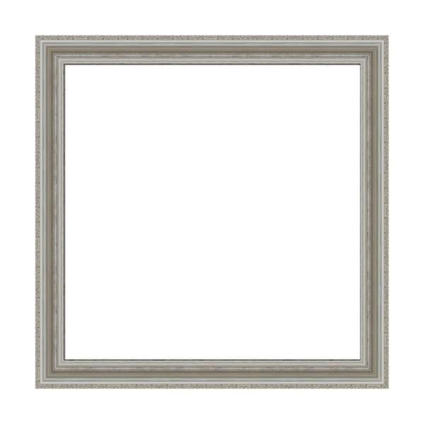 Amanti Art Mirror Makeover Parlor Silver 37.25 in. W x 37.25 in. H Bathroom Mirror Frame Border Kit-Fits a 36 x 36 mirror