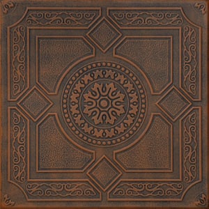 Kensington Garden Antique Copper Orange 1.6 ft. x 1.6 ft. Decorative Foam Glue Up Ceiling Tile (21.6 sq. ft./Case)