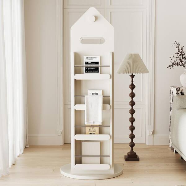 THE RIGHT PATH 61.4 in. Tall white Medium Density Fiberboard (MDF) Standard Bookcases