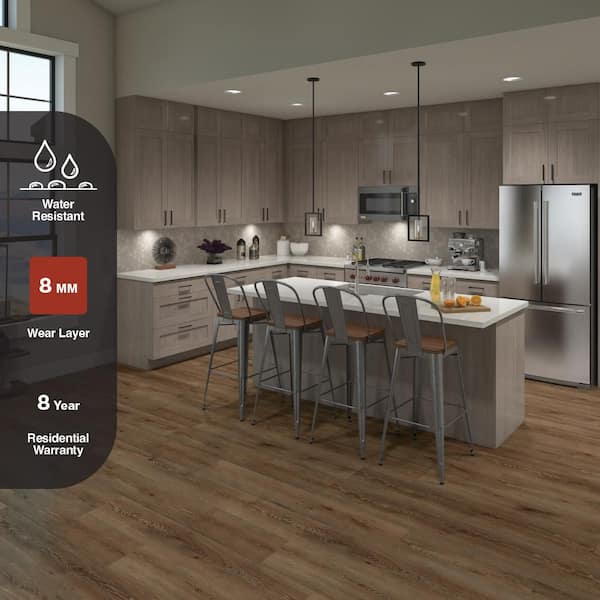 Cowley Creek Oak 8 mm T x 8 in. W x 47.6 in. L Water Resistant Laminate Wood Flooring (21.3 sq. ft./case)