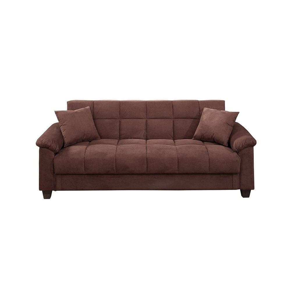Edda espresso faux leather adjustable sofa bed by poundex discount