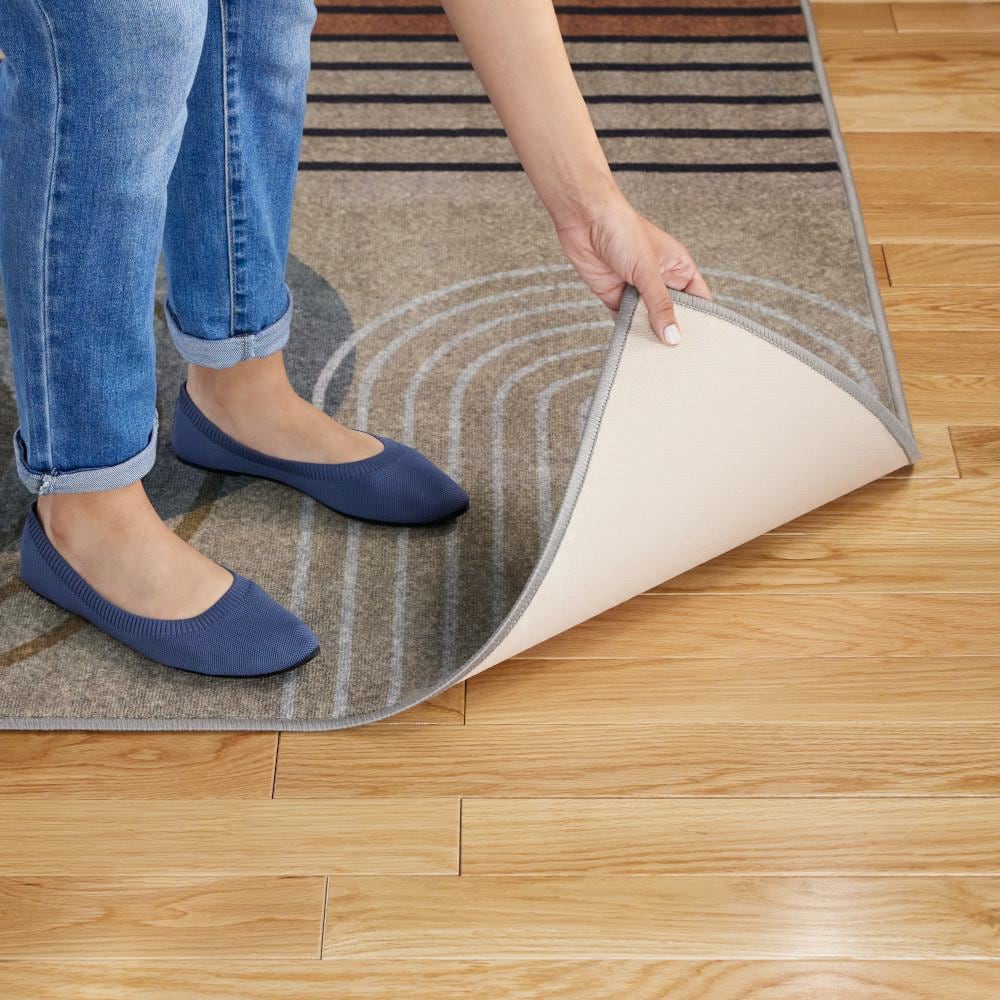 Avani Retro Arch Beige and Rust Synthetic 8' x 10' Washable Area Rug