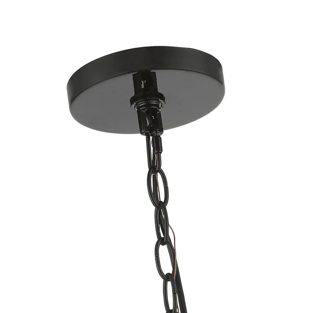 Tribeca Shiny Black and Brass 7-Light Sputnik Chandelier