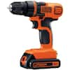 Black Decker Volt Max Lithium Ion Cordless 3 8 In Drill Driver With Battery 1 5ah And Charger Ldx1c The Home Depot